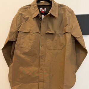 Men's Long Sleeve Collared Button-Down Fishing Shirt - Woolrich Khaki, various